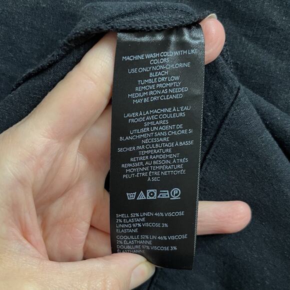 Anthropologie Curved Hem Linen Midi Skirt XS/S Flared Prairie Western Minimalist - Picture 7 of 8